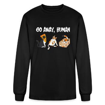 Go Away Human - Men's Long Sleeve T-Shirt - black - Front