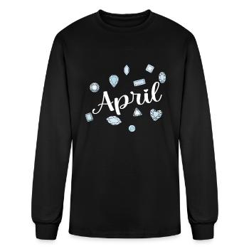 April Birthstone - Men's Long Sleeve T-Shirt - black - Front