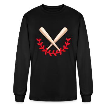 baseball bat design - Men's Long Sleeve T-Shirt - black - Front