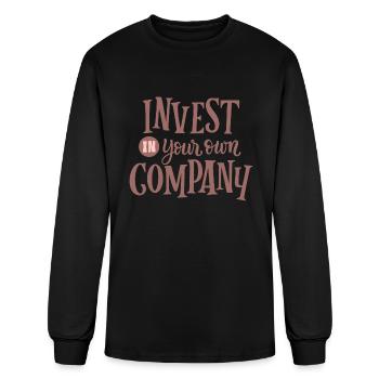 INVEST IN YOUR OWN COMPANY - Men's Long Sleeve T-Shirt - black - Front