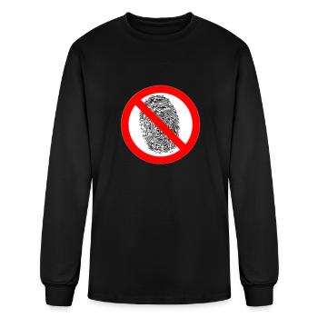 A footprint surrounded by the forbidden sign - Men's Long Sleeve T-Shirt - black - Front