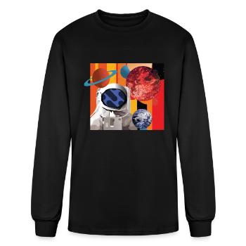 Astronaut Collage Graphic - Men's Long Sleeve T-Shirt - black - Front