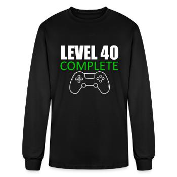 Level 40 Complete 40th Birthday Gift 40 Year game - Men's Long Sleeve T-Shirt - black - Front