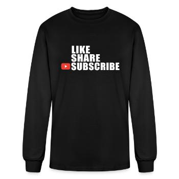 LIKE SHARE SUBSCRIBE BLACK - Men's Long Sleeve T-Shirt - black - Front