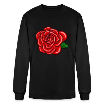 Red rose 2 - Men's Long Sleeve T-Shirt - black - Front