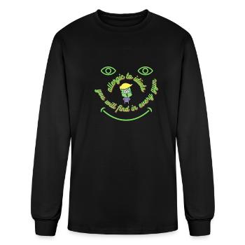 Allergic to idiots design - Men's Long Sleeve T-Shirt - black - Front
