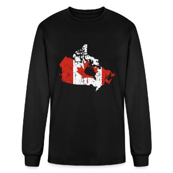 canada map - Men's Long Sleeve T-Shirt - black - Front