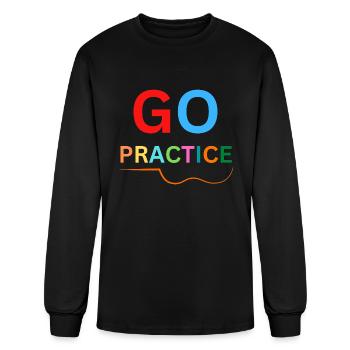 Practice Violin - Go Practice- Rainbow Text - Men's Long Sleeve T-Shirt - black - Front