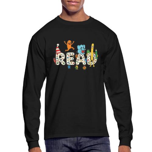 Whimsical READ Kids Cartoon - Men's Long Sleeve T-Shirt