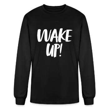 wake up - Men's Long Sleeve T-Shirt - black - Front