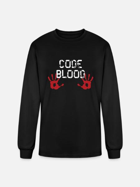 Code Blood ProgrammHands - Men's Long Sleeve T-Shirt - black