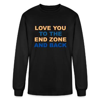 LOVE YOU TO THE END ZONE AND BACK - Men's Long Sleeve T-Shirt - black - Front