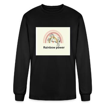 Well design Rainbow Power - Men's Long Sleeve T-Shirt - black - Front