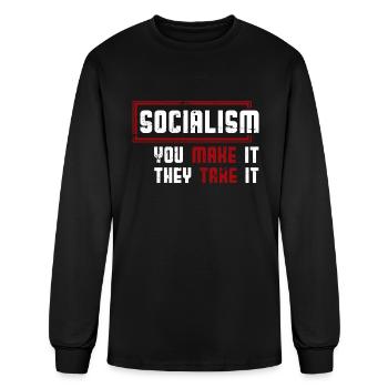 Funny Capitalist Gift Usa Anti Socialism - Men's Long Sleeve T-Shirt - black - Front
