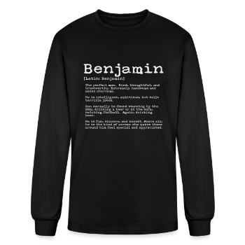 Funny Benjamin Names Definition Funny Benjamin - Men's Long Sleeve T-Shirt - black - Front