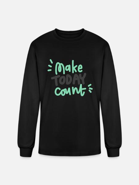 Make today count hipster - Men's Long Sleeve T-Shirt - black