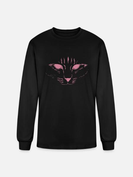 Cat Face - Men's Long Sleeve T-Shirt - black