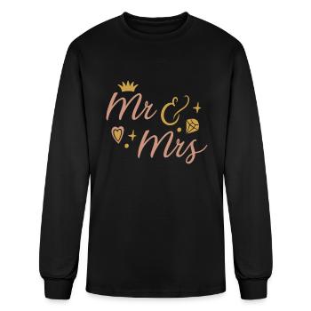 Mr and Mrs - Men's Long Sleeve T-Shirt - black - Front