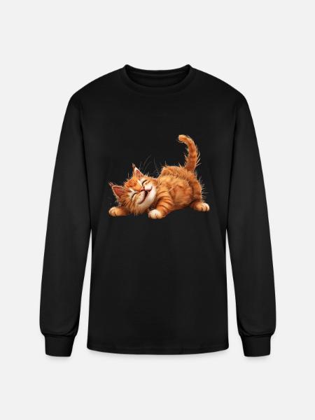 Funny Cat - Men's Long Sleeve T-Shirt - black