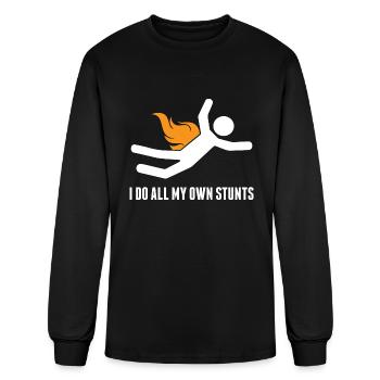 My own stunts - Men's Long Sleeve T-Shirt - black - Front