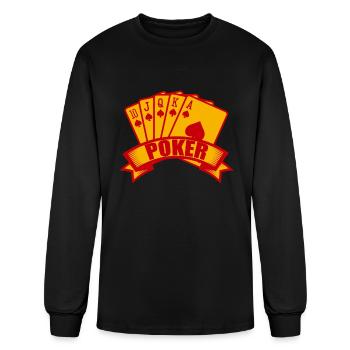 Poker Gambler Las Vegas Casino Royal Flush Texas - Men's Long Sleeve T-Shirt - black - Front