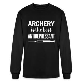 Antidepressant Archery Archer Arrow Arrows Bow - Men's Long Sleeve T-Shirt - black - Front