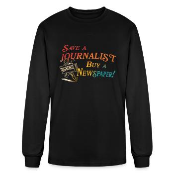 Save A Journalist Buy A Newspape - Men's Long Sleeve T-Shirt - black - Front