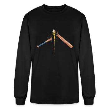 Brenneder Baseball Destroys Baseball Bat - Men's Long Sleeve T-Shirt - black - Front