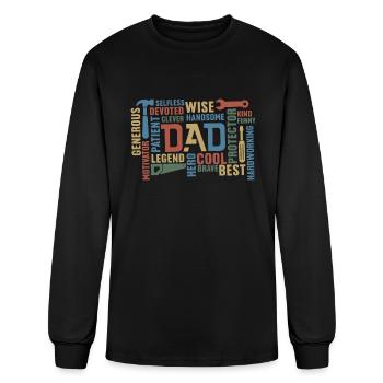 Dad wise cool - Men's Long Sleeve T-Shirt - black - Front