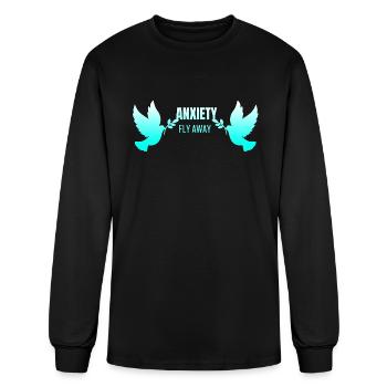 fly away anxiety - Men's Long Sleeve T-Shirt - black - Front