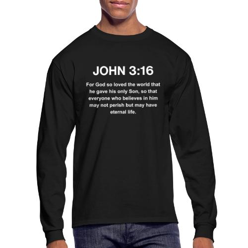 John 3:16 Christian Apparel â White - Men's Long Sleeve T-Shirt