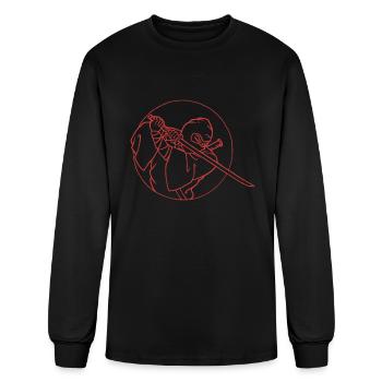 Ninja with sword - Men's Long Sleeve T-Shirt - black - Front