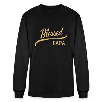 Blessed Papa Blessing - Men's Long Sleeve T-Shirt - black - Front