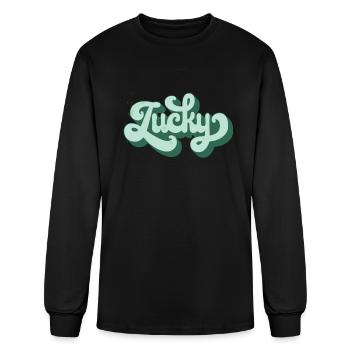 Lucky Retro - Men's Long Sleeve T-Shirt - black - Front