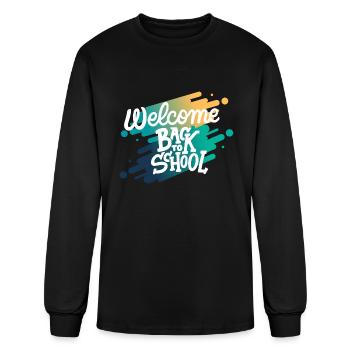Bienvenue à l’école - T-shirt à manches longues Homme - noir - Devant