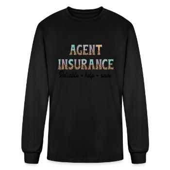 Agent insurance - Men's Long Sleeve T-Shirt - black - Front