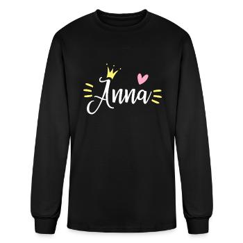 Anna Name Crown - Men's Long Sleeve T-Shirt - black - Front