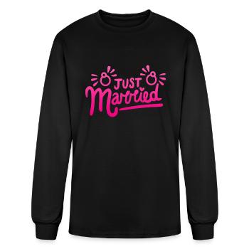 just married - Men's Long Sleeve T-Shirt - black - Front