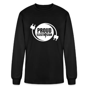 Proud Electrician Electric Electronic Electrical - Men's Long Sleeve T-Shirt - black - Front