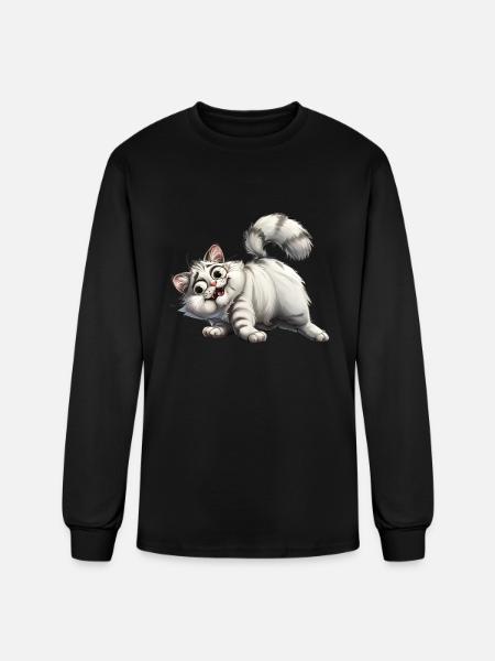 Funny Cat - Men's Long Sleeve T-Shirt - black