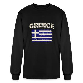 Greece Flag - Men's Long Sleeve T-Shirt - black - Front