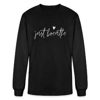 Just Breathe - Men's Long Sleeve T-Shirt - black - Front