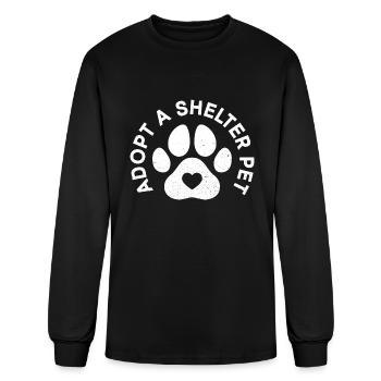 Adopt A Shelter Pet Animal Rights Activist Animal - Men's Long Sleeve T-Shirt - black - Front