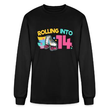 14th Birthday Roller Skates - Men's Long Sleeve T-Shirt - black - Front