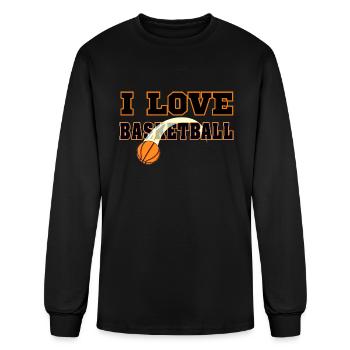 I Love Basketball Basketball Ball - Men's Long Sleeve T-Shirt - black - Front