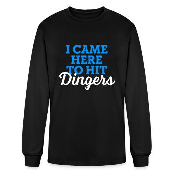 I Came Here To Hit Dingers - Men's Long Sleeve T-Shirt - black - Front