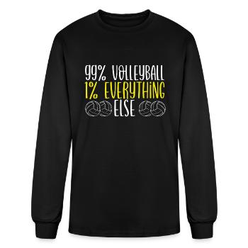 99 percent Volleyball blue red - Men's Long Sleeve T-Shirt - black - Front