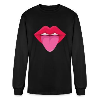 Mouth With Tongue - Men's Long Sleeve T-Shirt - black - Front