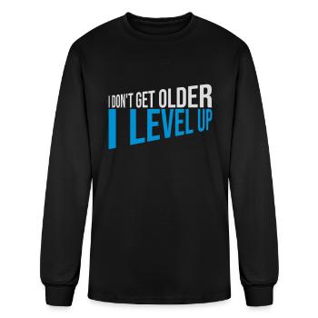 get older level up - Men's Long Sleeve T-Shirt - black - Front