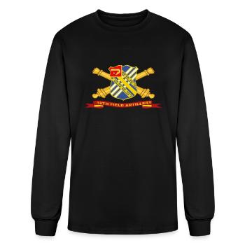 Army - 18th Field Artillery w Br - Ribbon - Men's Long Sleeve T-Shirt - black - Front